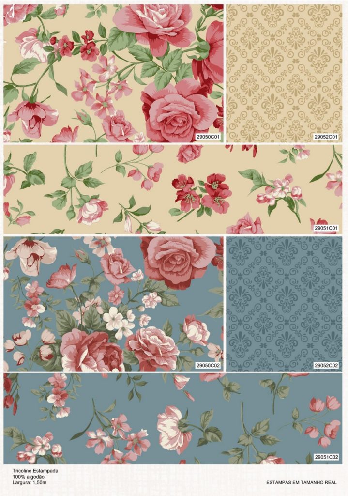 Catalogo Colecao Roses in Bloom fundo bege